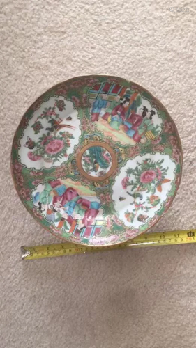 Chinese rose medallion porcelain dish.