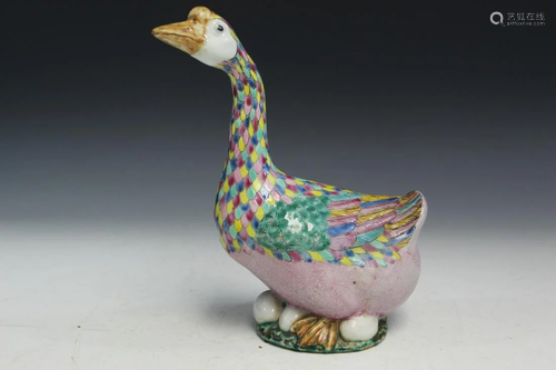 Chinese Porcelain Famille Rose Duck