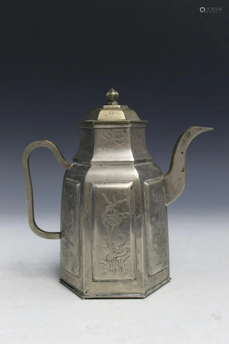 Chinese Metal Teapot, Guangxu Period.