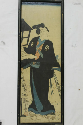 Japanese Woodblock. A warrior.