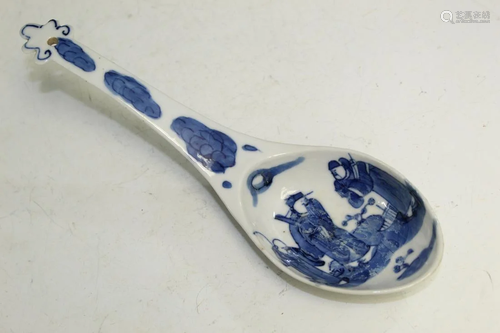 Chinese Blue and White Porcelain Spoon.