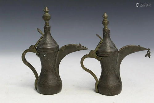 Two Indian Bronze Creamers