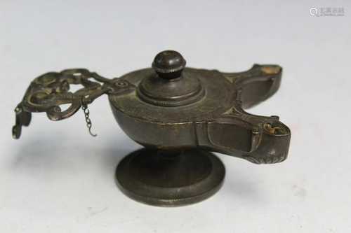 Old Bronze Oil Lamp