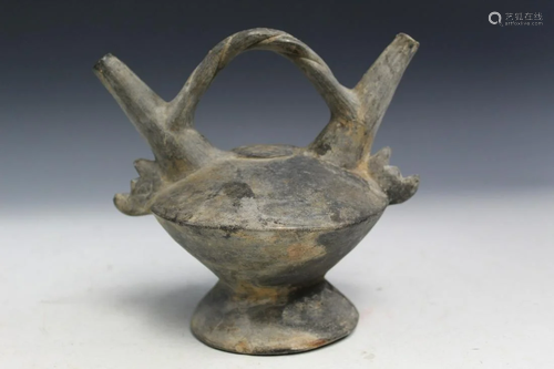 Chimu (Peru) Double Spout Stirrup Vessel.