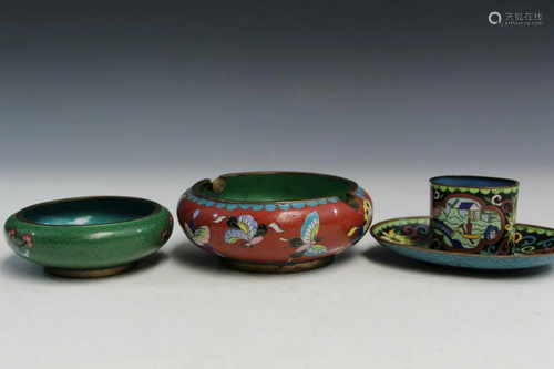 Four Chinese Cloisonne Items