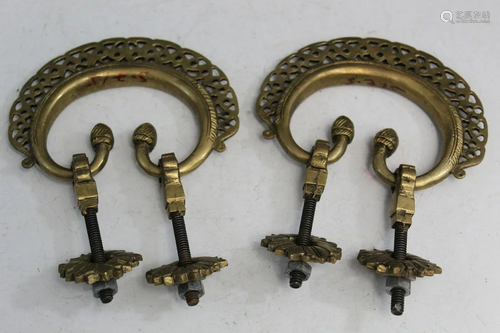 Two Asian Metal Door Handles