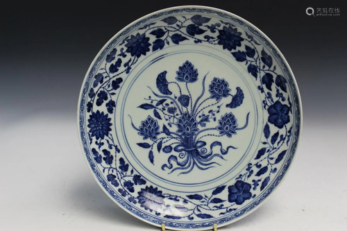 Chinese Blue and White Porcelain Plate