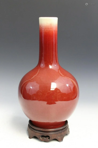 Chinese Ox-blood Red Glaze Porcelain Vase