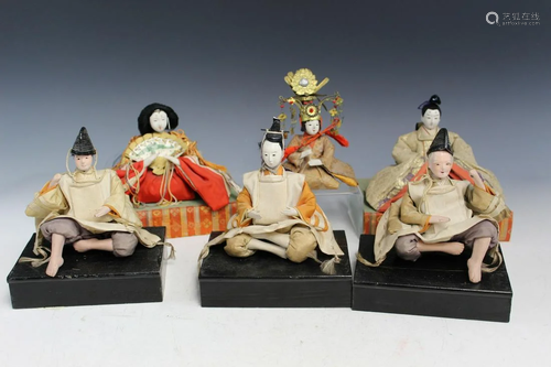 6 Antique Japanese Dolls