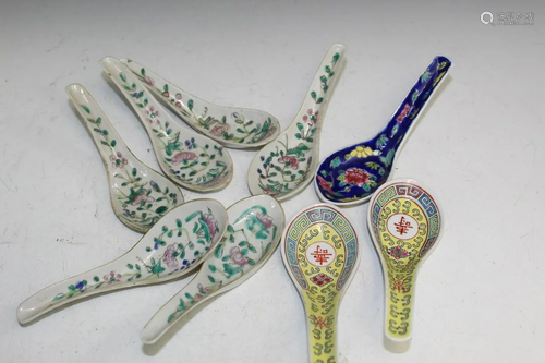 Group of Chinese Porcelain Spoons