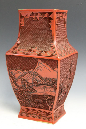 Chinese Red Lacquer Vase