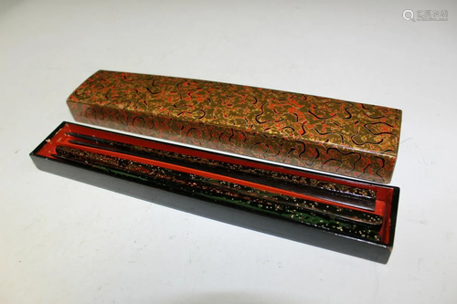 Chinese Chopsticks in a Lacquered Box