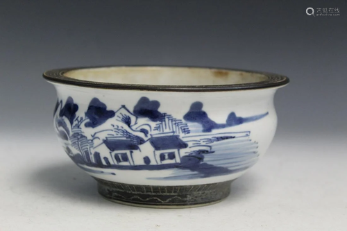 Chinese Blue and White Porcelain Incense Burner