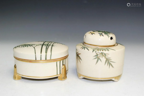 Two Japanese Koshida Satsuma Porcelain Items.