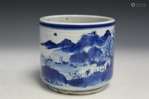 Chinese Blue and White Porcelain Brush pot