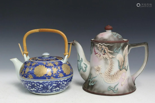 Two Japanese Porcelain Teapots