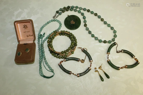 Group of Chinese Jade Jewelry