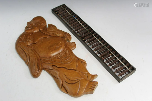 Chinese Abacus and Wood Carving.