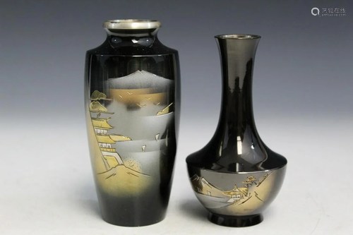 Two Japanese Metal Vases