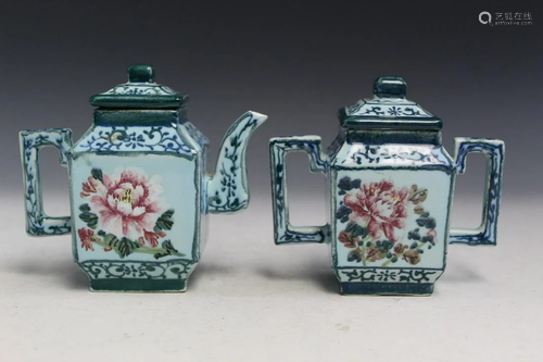 Chinese Porcelain Creamer and Sugar Bowl