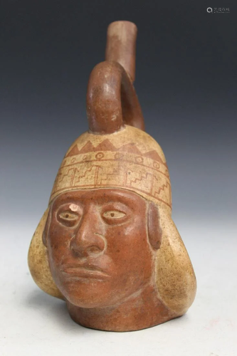 Moche (Peru) Stirrup Portrait Vessel