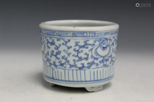 Chinese Blue and White Incense Burner