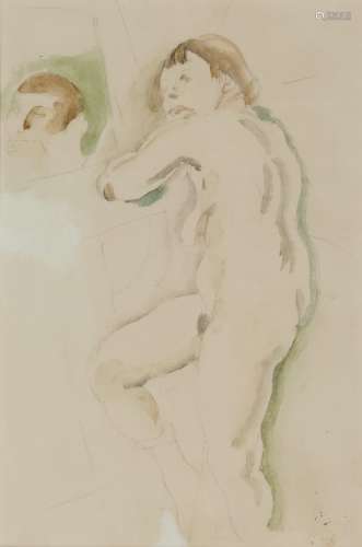 JULES PASCIN (1885-1930) Nu au miroir Aquarelle Cachet de l’...