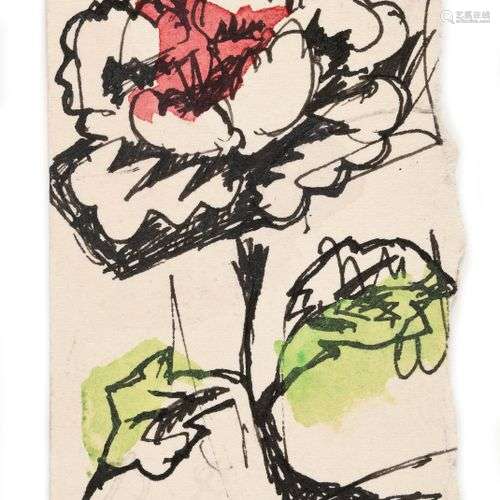 RAOUL DUFY (1877-1953) Rose Aquarelle et encre sur papier Av...