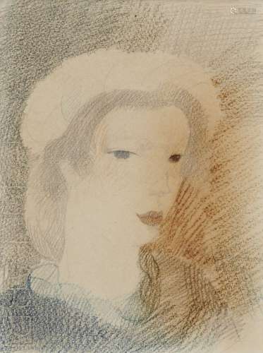 MARIE LAURENCIN (1883-1956) Jeune fille au bonnet, 1930 Cray...