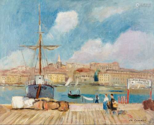 CHARLES CAMOIN (1879-1965) L’embarcadère du Ferry Boat à Mar...