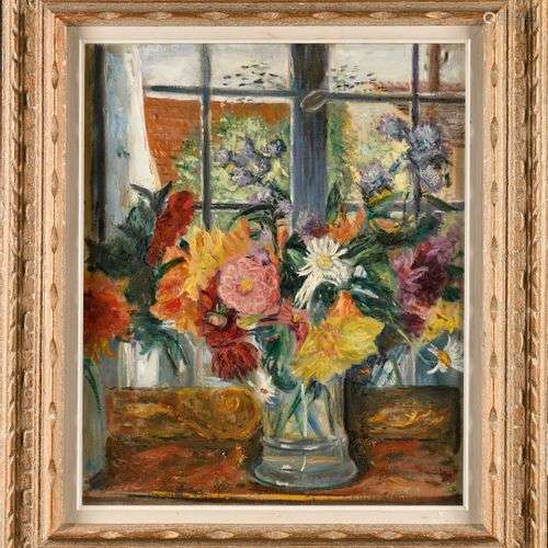 LUCIEN ADRION (1889-1953) Vase de fleurs Huile sur toile Sig...