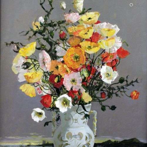 GEORGES CHEYSSIAL (1907-1997) Bouquet de coquelicots Huile s...