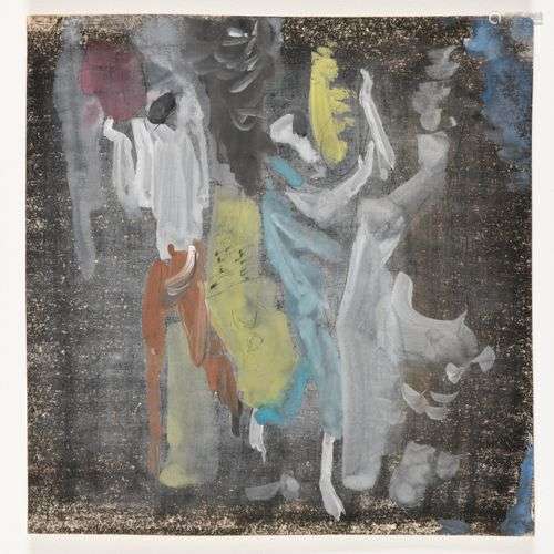 FÉLIX VARLA (1903-1986) Figures drapées Huile sur papier for...