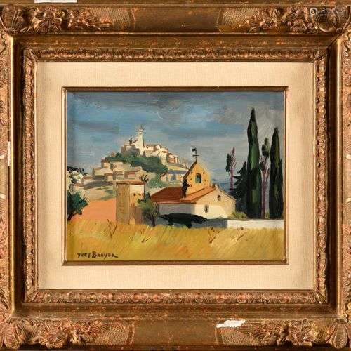 YVES BRAYER (1907-1990) Vue de Cordes (Tarn) Huile sur toile...