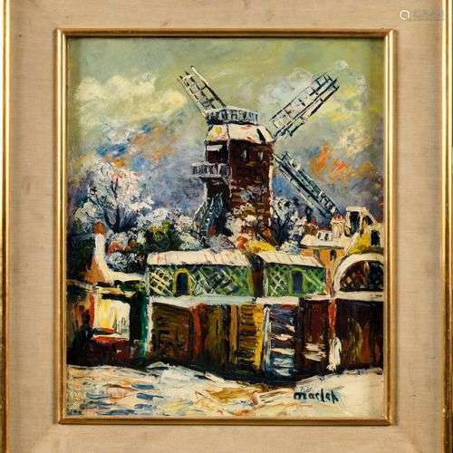 ÉLISÉE MACLET (1881-1962) Paris, le Moulin de la Galette Hui...