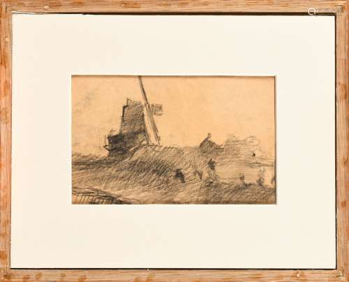 ALBERT LEBOURG (1849-1928) Deux moulins près de Rotterdam (r...