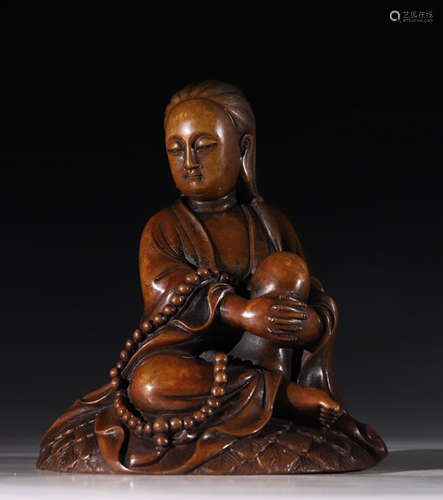 COPPER CAST GUANYIN BUDDHA STATUE