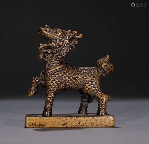 COPPER CAST QILIN BEAST SEAL