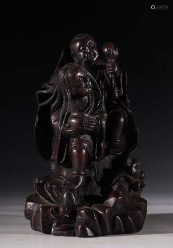 CHENXIANG WOOD CARVED FIGURE STATUE