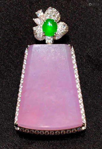 ICY PURPLE JADEITE TABLET PENDANT