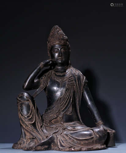 COPPER CAST GUANYIN BUDDHA STATUE