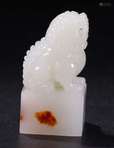 XINJIANG HETIAN JADE SEED CARVED SEAL