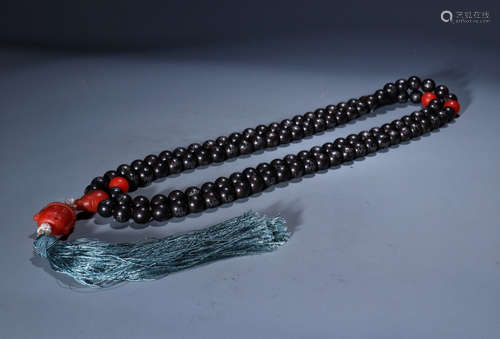 CHENXING WOOD WITH SILVER STRING NECKLACE