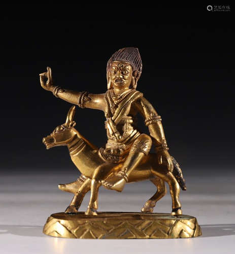 GILT BRONZE CAST TARA BUDDHA STATUE