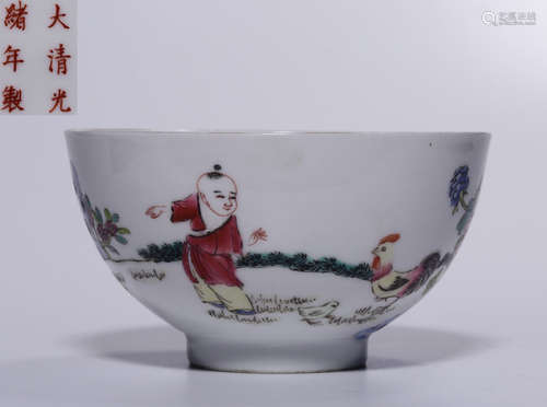 GUANGXU FAMILLE ROSE GLAZE BOWL