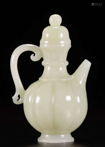 HETIAN JADE CARVED WINE POT