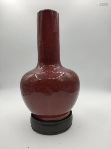 Red glazed vase