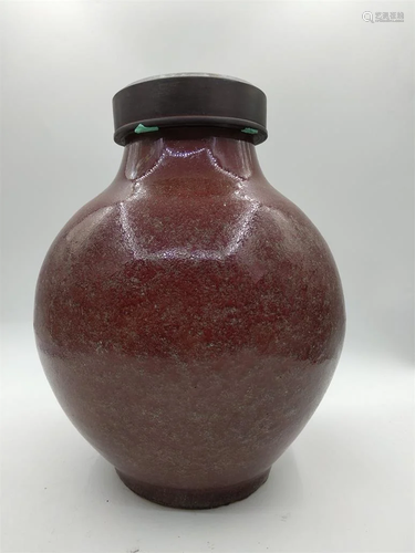 Red glaze bottle