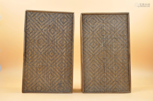 A pair of wood box