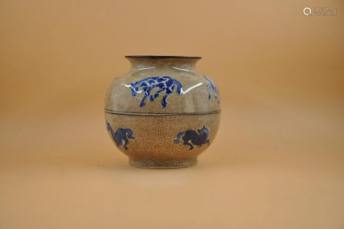 Ming dynasty blue and white bottle
